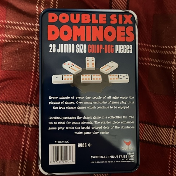 Double Six Dominoes Set with Color Dots - Picture 2 of 3
